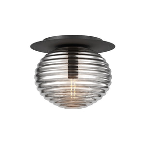 Plafoniera Moderna Reels 1 Luce E27 60W Metallo Nero Ip20