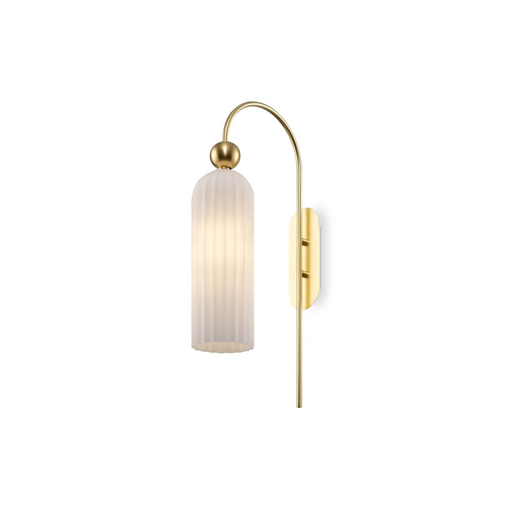 Applique Contemporanea Antic Metallo Oro 1 Luci Diffusore In Vetro Colore Bianco
