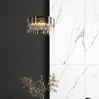 Lampadario Contemporaneo Wonderle Acciaio Oro 4 Luci Diffusori Vetro