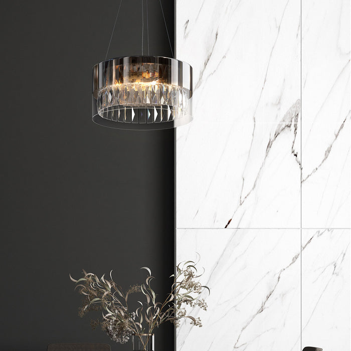 Lampadario Contemporaneo Wonderle Acciaio Oro 4 Luci Diffusori Vetro