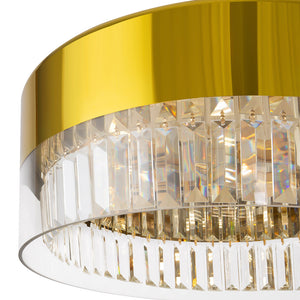 Lampadario Contemporaneo Wonderland Acciaio Oro 6 Luci Diffusori Vetro