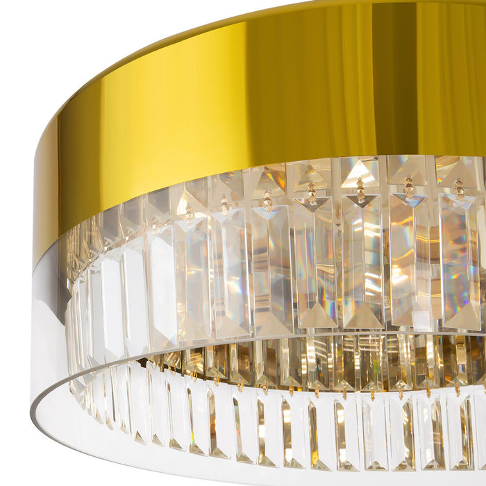 Lampadario Contemporaneo Wonderland Acciaio Oro 6 Luci Diffusori Vetro