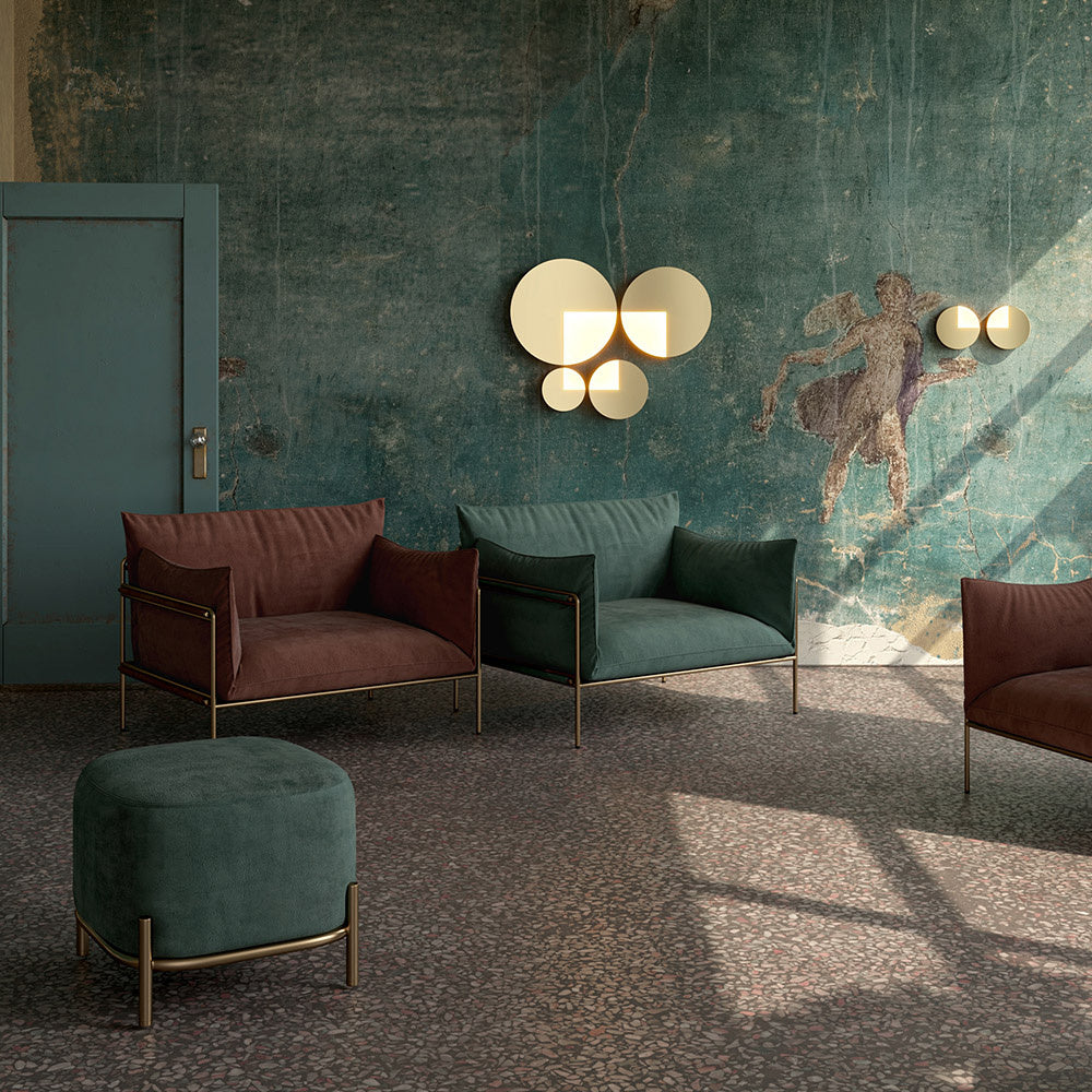 Applique Contemporanea Jupiter Alluminio Ottone 1 Luce 10W