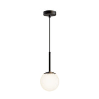 Lampadario Minimal Basic Form Piccola In Metallo Nero 1 Luce E Diffusore Bianco