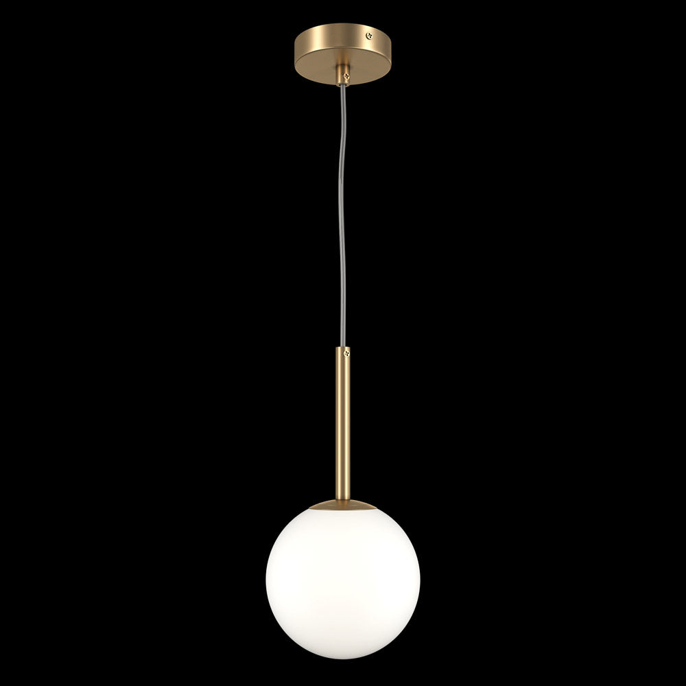 Lampadario Minimal Basic Form Piccolo In Metallo Oro 1 Luce E Diffusore Bianco