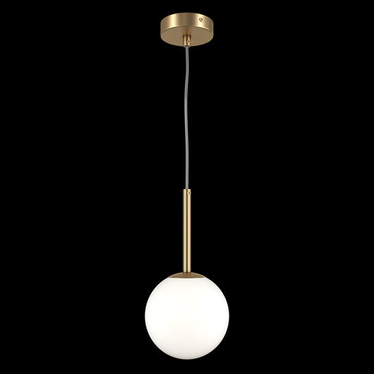 Lampadario Minimal Basic Form Piccolo In Metallo Oro 1 Luce E Diffusore Bianco