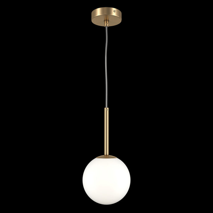 Lampadario Minimal Basic Form Piccolo In Metallo Oro 1 Luce E Diffusore Bianco