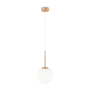 Lampadario Minimal Basic Form Gree Metallo Oro 1 Luce Diffusore Bianco