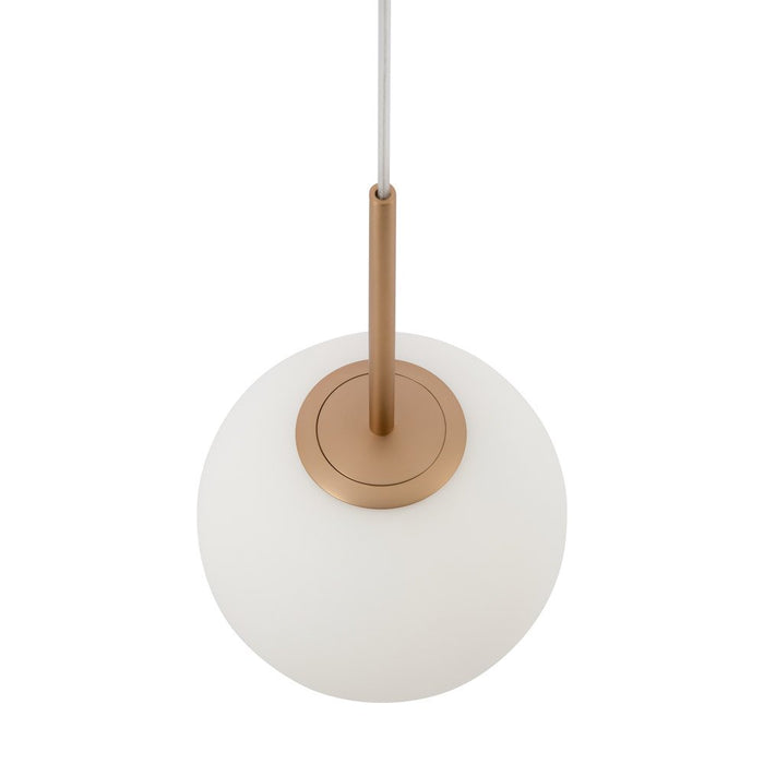 Lampadario Minimal Basic Form Gree Metallo Oro 1 Luce Diffusore Bianco