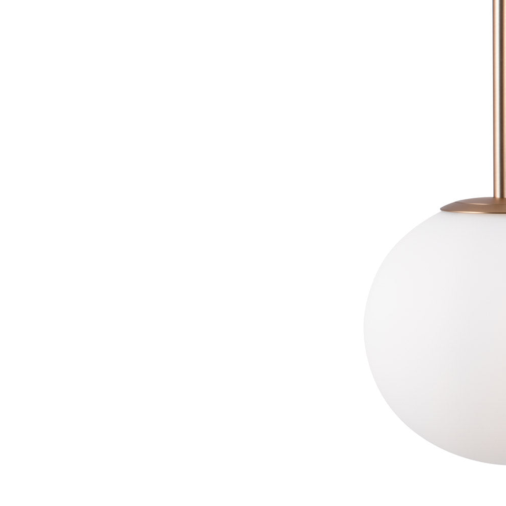 Lampadario Minimal Basic Form Metallo Bianco Oro 3 Luci Diffusori Vetro