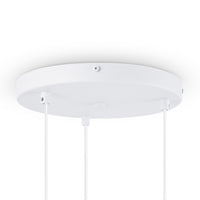 Lampadario Minimal Basic Form Metallo Bianco Oro 3 Luci Diffusori Vetro