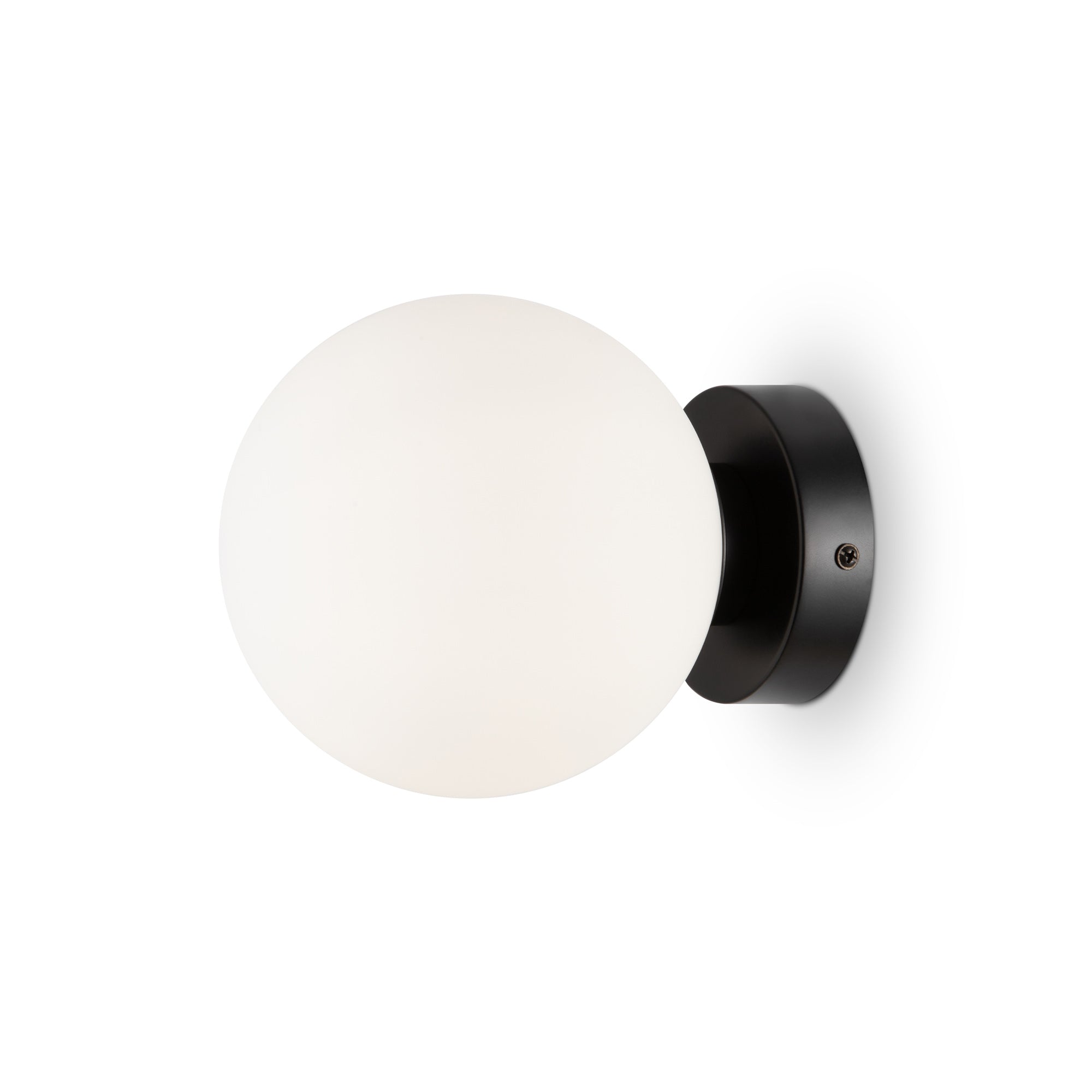 Applique Minimal Basic Form Piccola Metallo Nera 1 Luce Diffusore Bianco