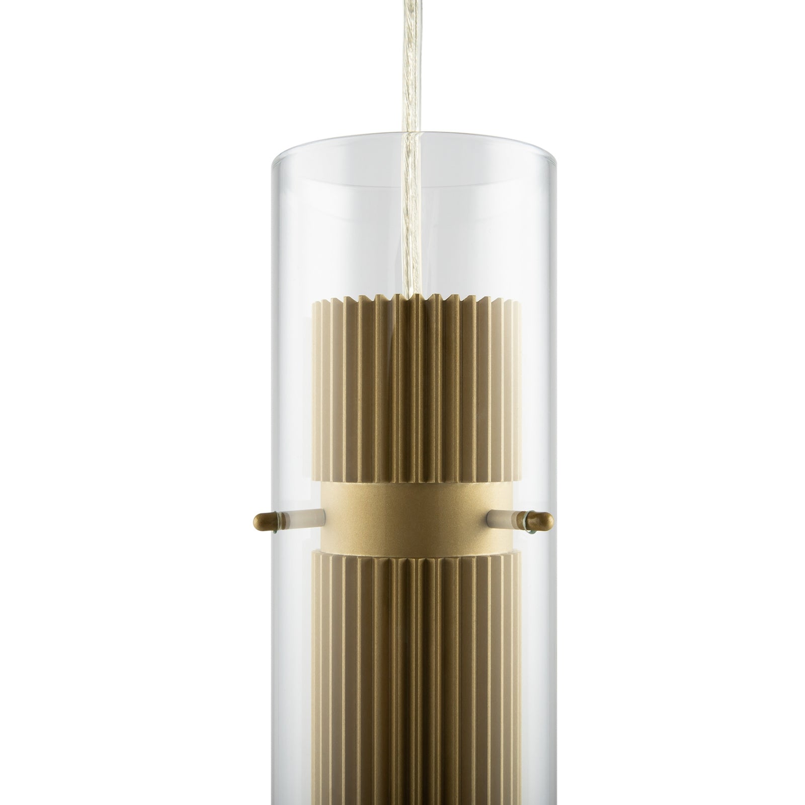 Lampadario A Sospensione Moderno Dynamics Alluminio Oro Vetro 1 Luce Gu10 50W