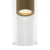 Lampadario A Sospensione Moderno Dynamics Alluminio Oro Vetro 1 Luce Gu10 50W