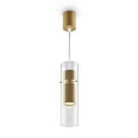 Lampadario A Sospensione Moderno Dynamics Alluminio Oro Vetro 1 Luce Gu10 50W