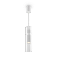 Lampadario Sospensione Moderno Dynamics Alluminio Bianco Vetro 1 Luce Gu10 50W