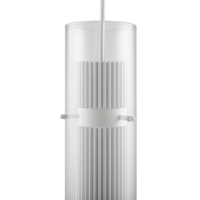 Lampadario Sospensione Moderno Dynamics Alluminio Bianco Vetro 1 Luce Gu10 50W