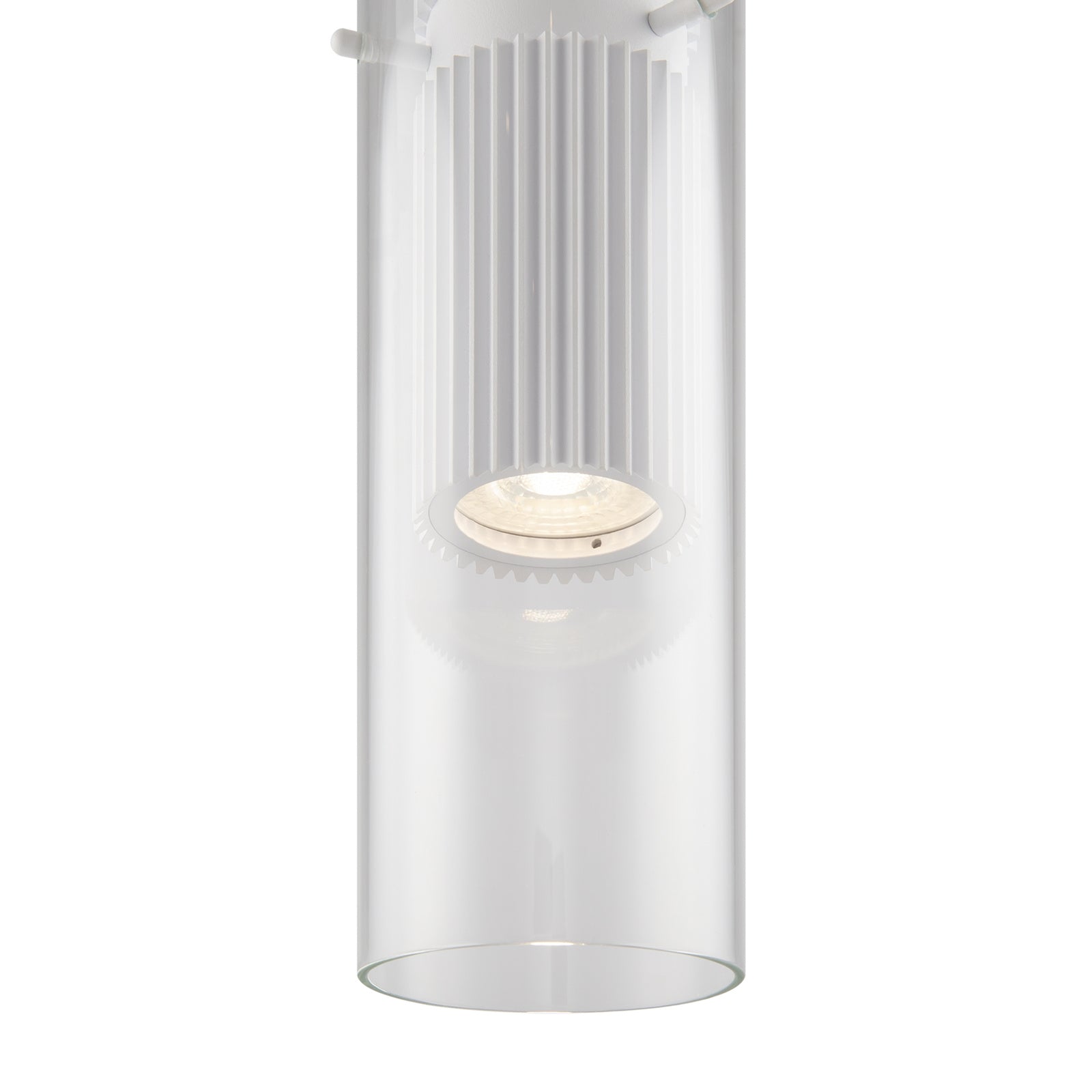 Lampadario Sospensione Moderno Dynamics Alluminio Bianco Vetro 1 Luce Gu10 50W