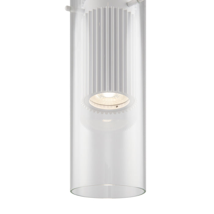 Lampadario Sospensione Moderno Dynamics Alluminio Bianco Vetro 1 Luce Gu10 50W