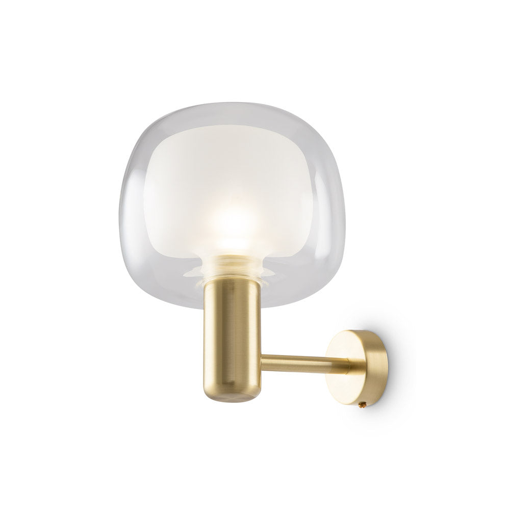 Applique Contemporanea Vision Alluminio Oro 1 Luce Diffusore In Vetro Trasp
