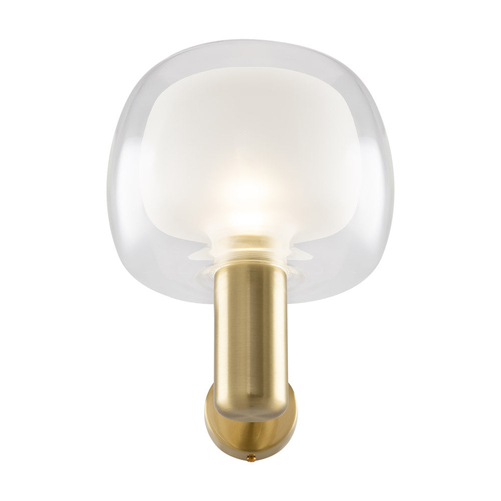 Applique Contemporanea Vision Alluminio Oro 1 Luce Diffusore In Vetro Trasp