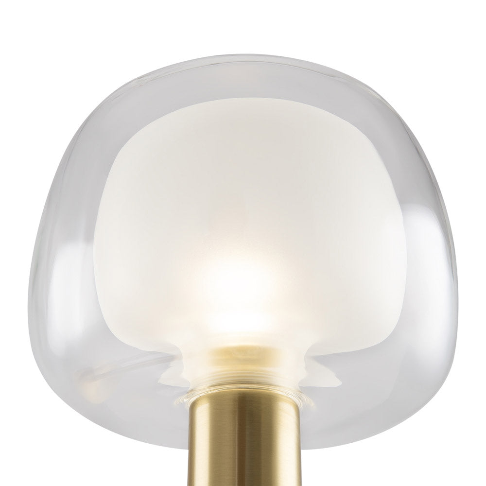 Applique Contemporanea Vision Alluminio Oro 1 Luce Diffusore In Vetro Trasp