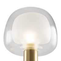 Applique Contemporanea Vision Alluminio Oro 1 Luce Diffusore In Vetro Trasp