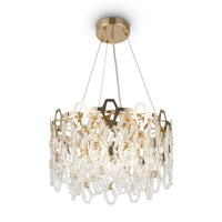 Lampadario Contemporaneo Tissage Metallo Oro 7 Luci