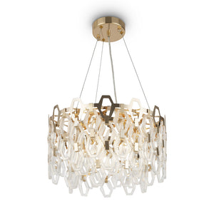 Lampadario Contemporaneo Tissage Metallo Oro 7 Luci