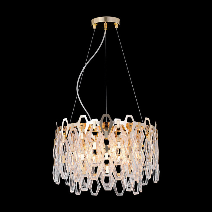 Lampadario Contemporaneo Tissage Metallo Oro 7 Luci