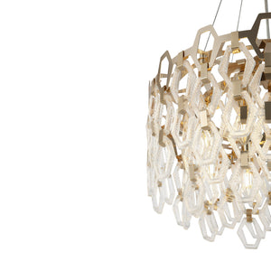 Lampadario Contemporaneo Tissage Metallo Oro 7 Luci