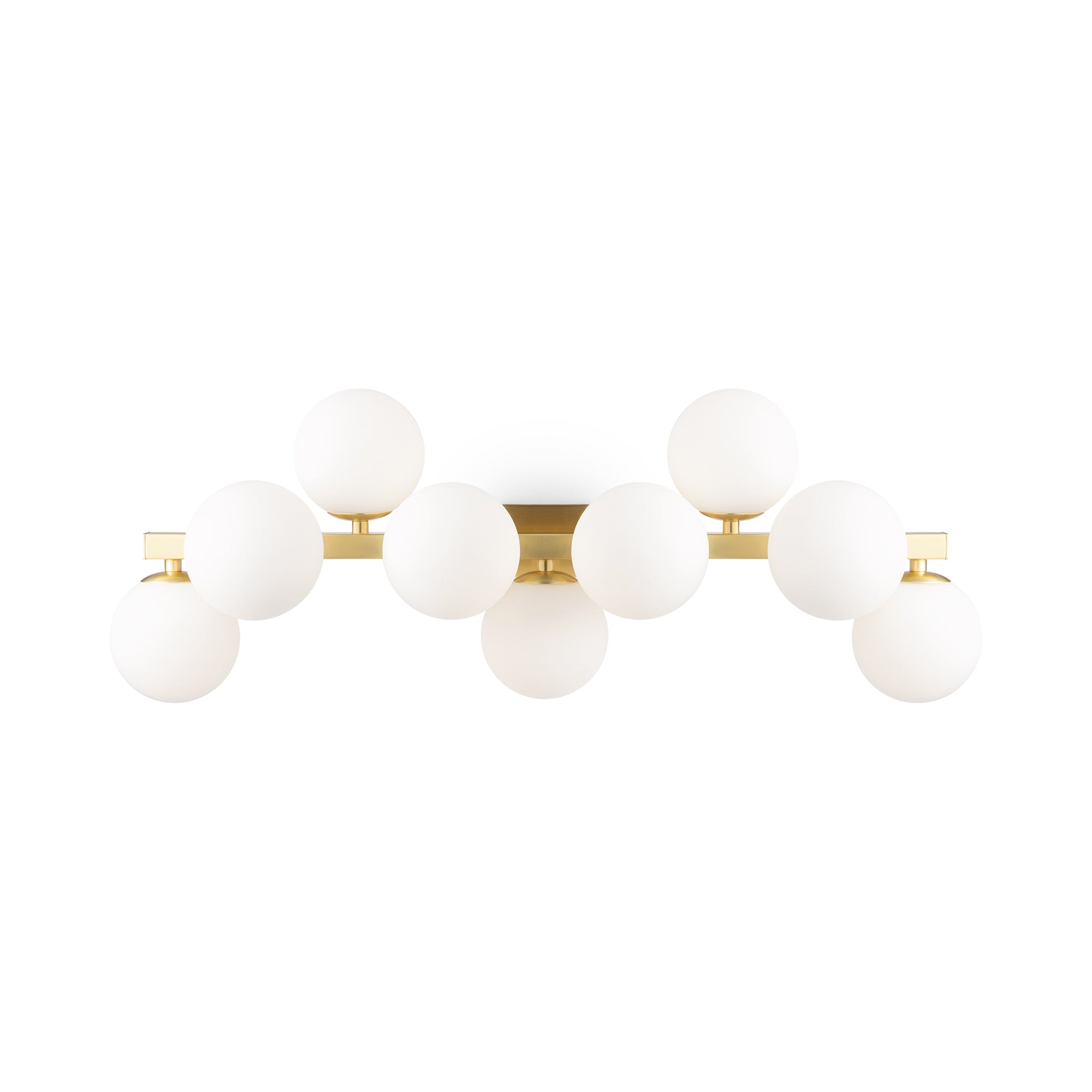 Applique Contemporanea Dallas Metallo Oro 9 Luci Diffusori Bianco