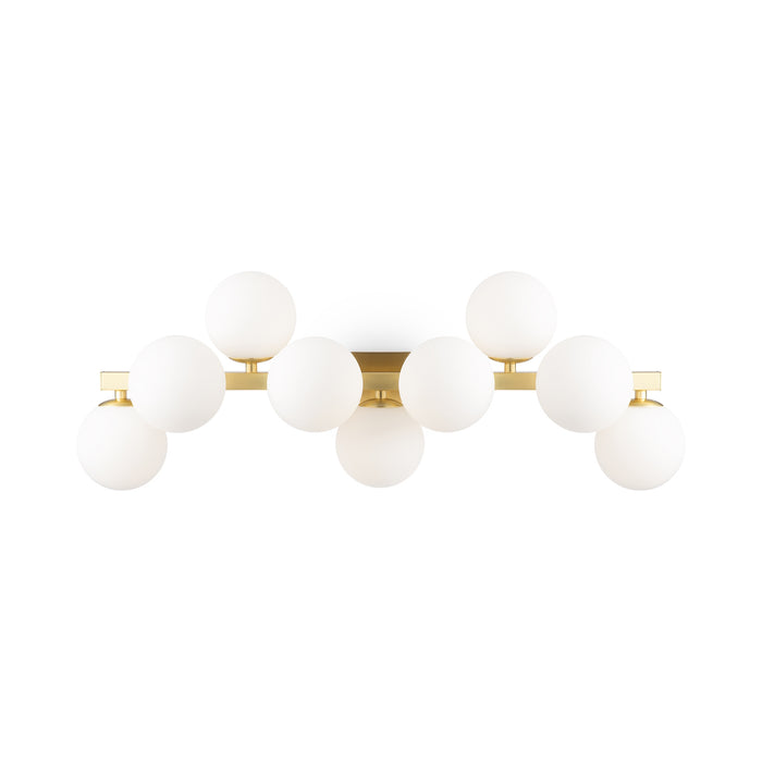 Applique Contemporanea Dallas Metallo Oro 9 Luci Diffusori Bianco