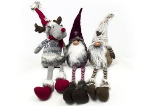 Gnomo Rosso Seduto Fermaporta Decorativo Con Gambe Molli Altezza 55 cm