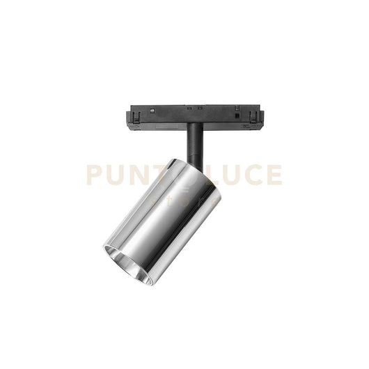 MODENA SP/P - FARETTO PROIETTORE REGOLABILE CROMO PER BINARI 48V INCASTRO MAGNETICO LED 3000K 502LM 8W