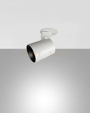MODO INCASSO SPOT  BIANCO 1 LUCE ALLUMINIO SPAZZOLATO ORIENTABILE  ATTACCO GU10 IP20 D.6,5CM