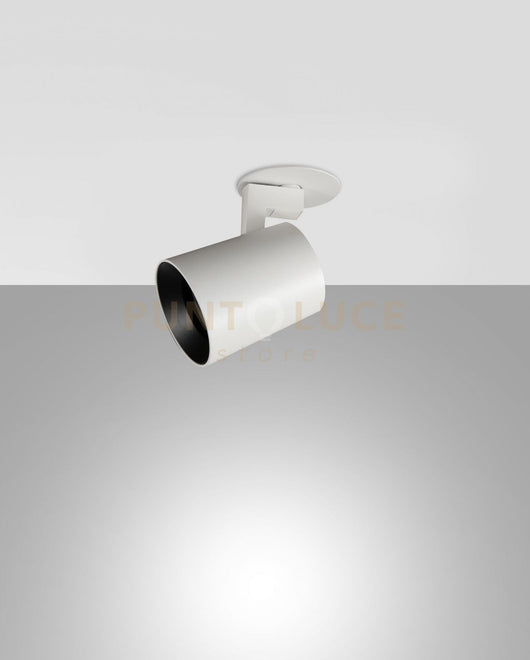 MODO INCASSO SPOT  BIANCO 1 LUCE ALLUMINIO SPAZZOLATO ORIENTABILE  ATTACCO GU10 IP20 D.6,5CM