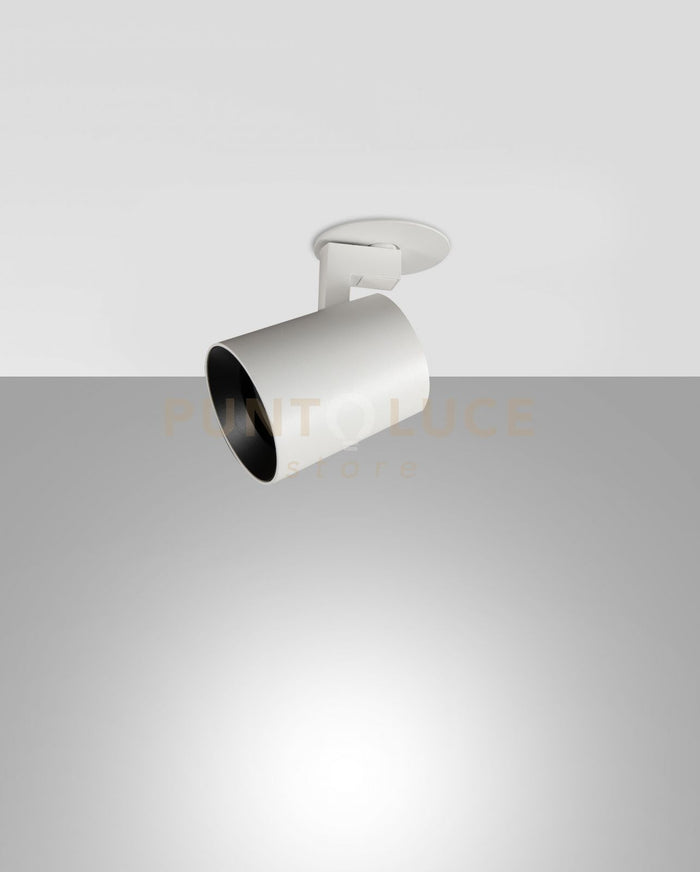 MODO INCASSO SPOT  BIANCO 1 LUCE ALLUMINIO SPAZZOLATO ORIENTABILE  ATTACCO GU10 IP20 D.6,5CM