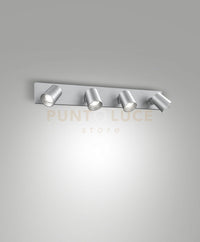 MODO SPOT ALLUMINIO SPAZZOLATO 4 LUCI ORIENTABILE  ATTACCO GU10 IP20