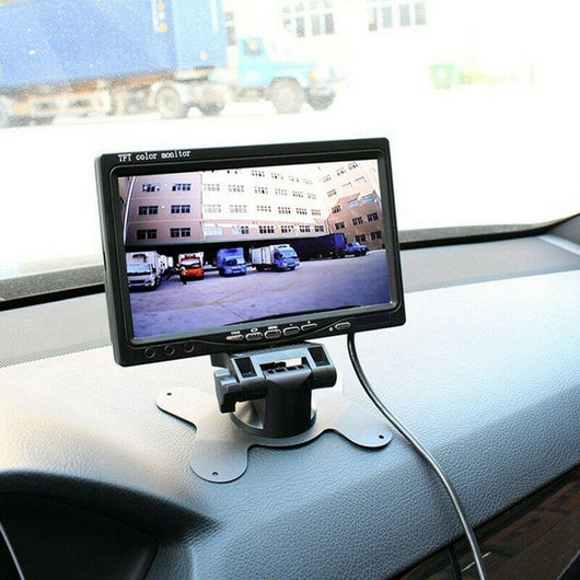 MONITOR LCD 7" POLLICI TFT AUTO CAMPER POGGIATESTA A COLORI BASE REGOLABILE