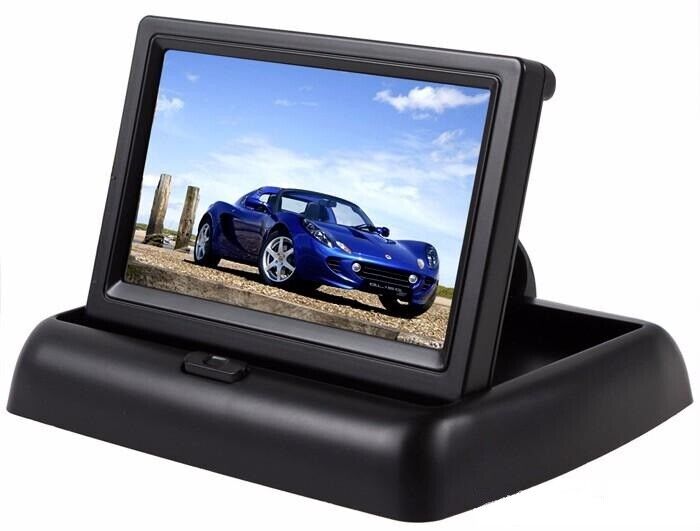 MONITOR LCD TFT A COLORI 4.3” PARCHEGGIO A SCOMPARSA PER TELECAMERA RETROMARCIA