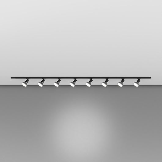 Kit Binario Moderno Mono Amos Kit Metallo Nero 8 Luci E27