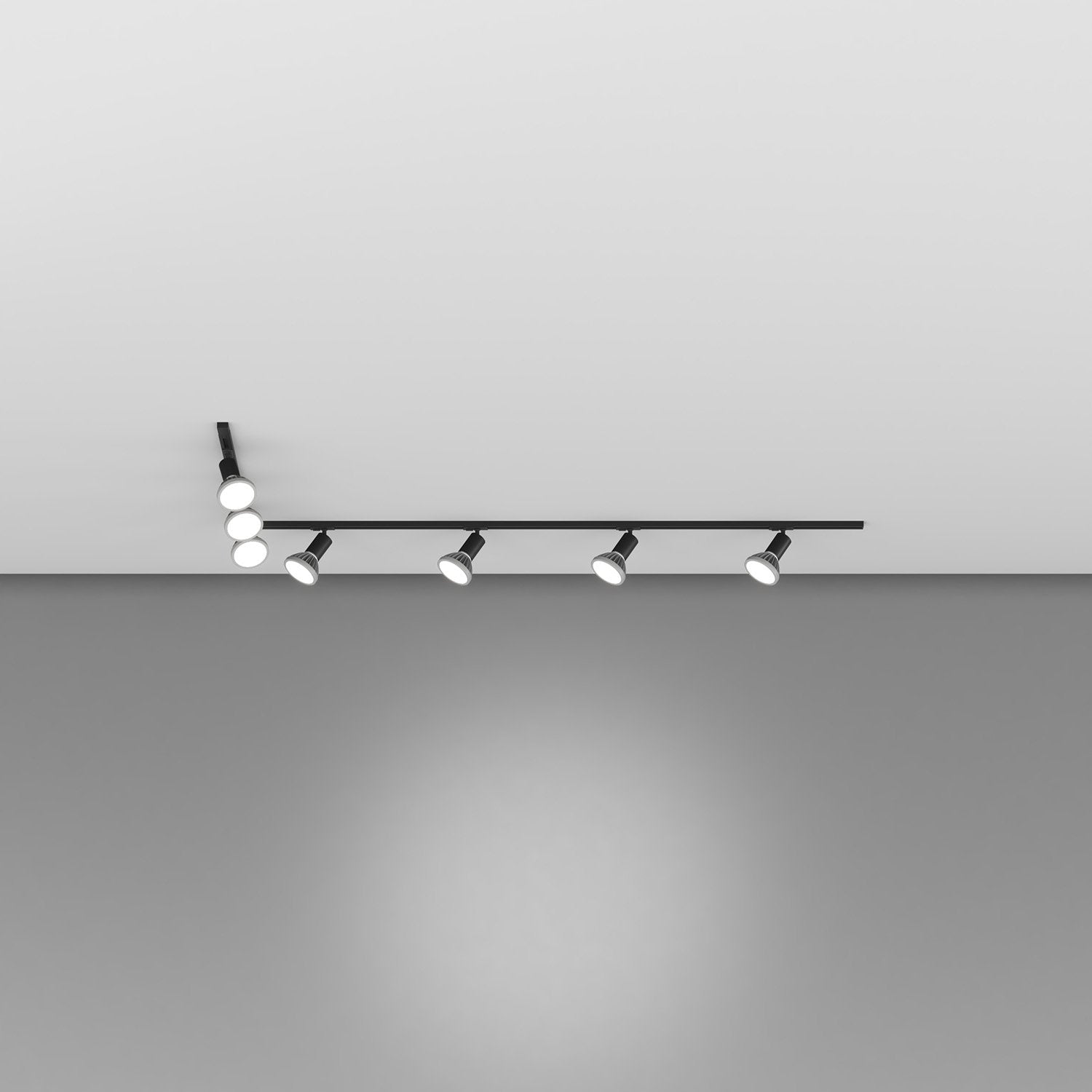 Kit Binario Moderno Mono Amos Kit Metallo Nero 7 Luci E27