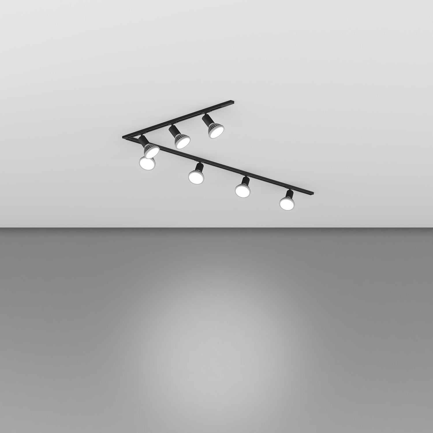 Kit Binario Moderno Mono Amos Kit Metallo Nero 7 Luci E27