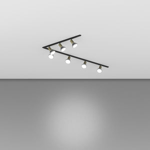 Kit Binario Moderno Mono Amos Kit Metallo Oro 7 Luci E27