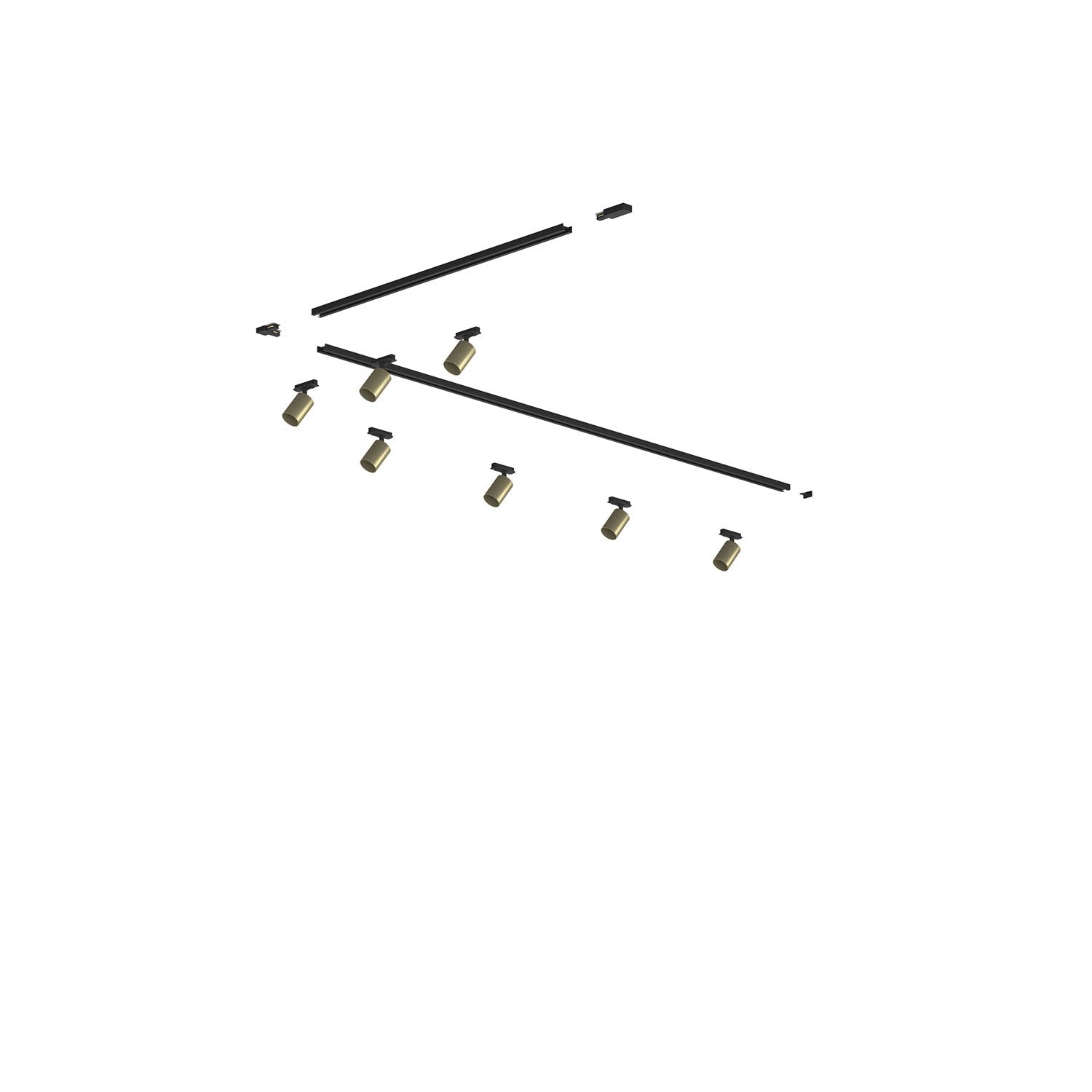 Kit Binario Moderno Mono Amos Kit Metallo Oro 7 Luci E27