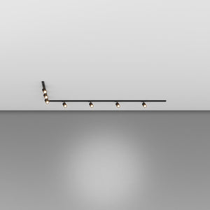 Kit Binario Moderno Mono Yari Kit Metallo Nero 7 Luci Gu10