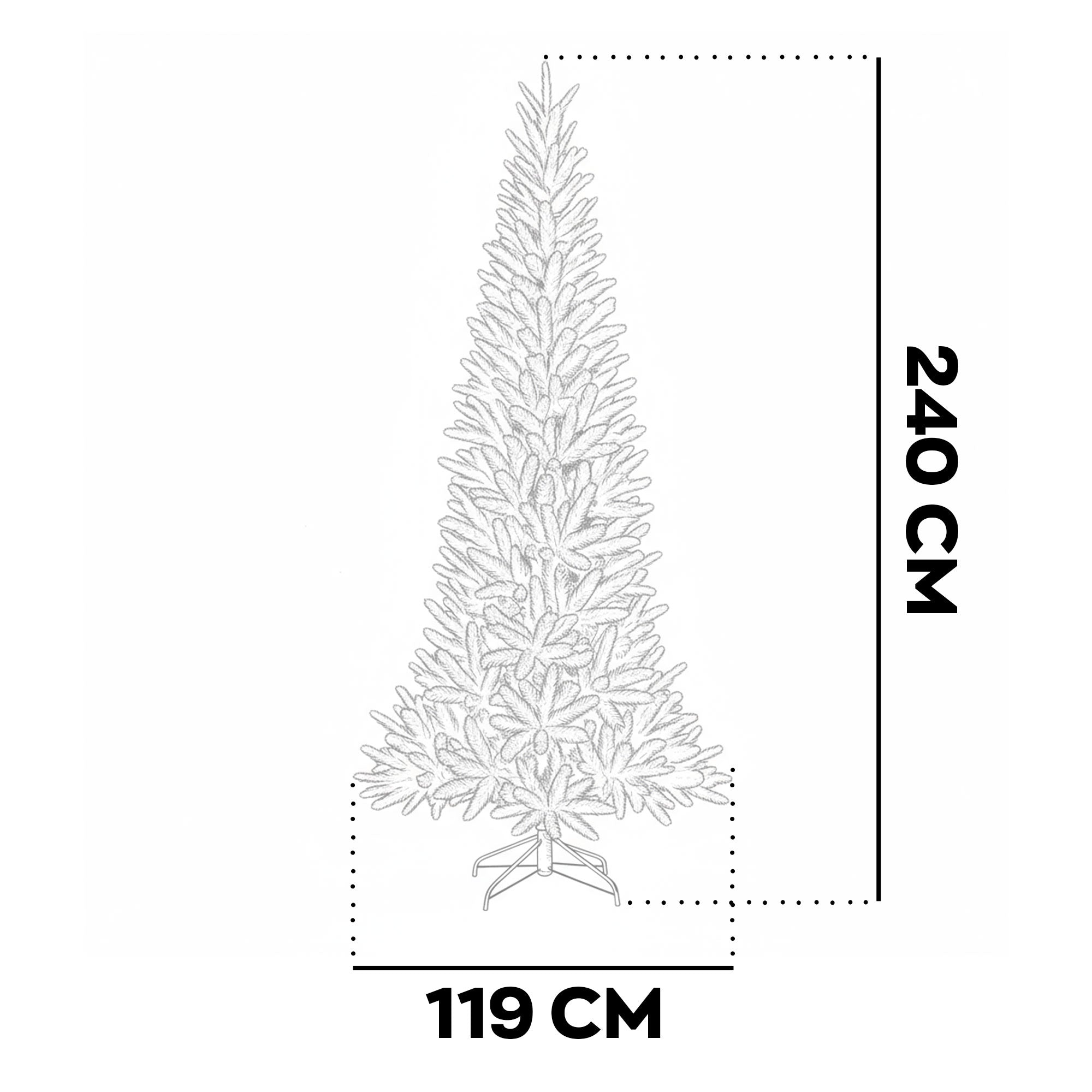 Sanoma - Albero di Natale Tradizionale in PE e PVC Ø119x240H cm, 1408 Punte