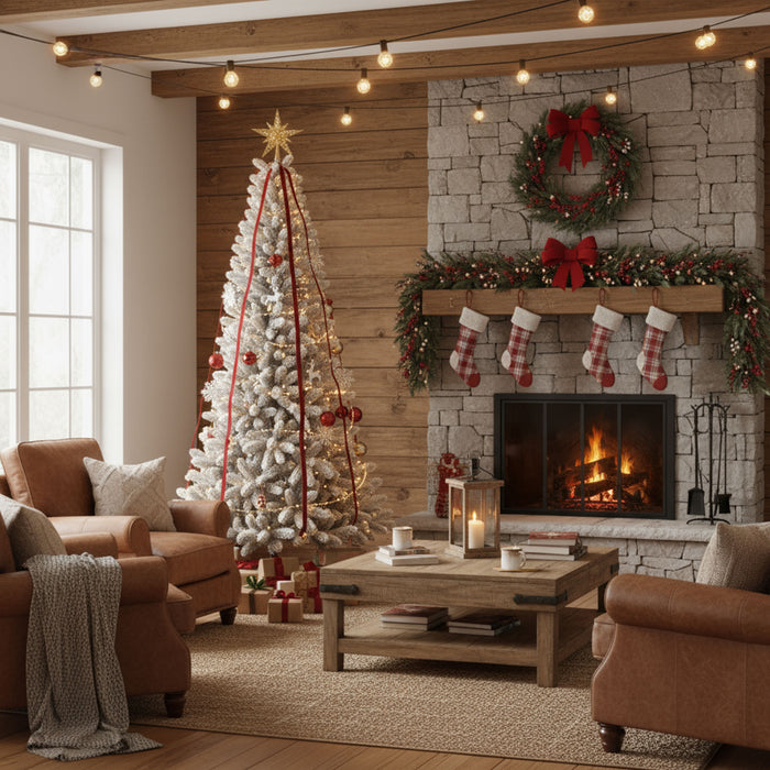 Bushy - Albero di Natale Innevato in PE e PVC Ø104x210H cm, 1140 Punte