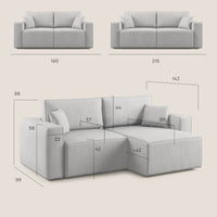 Morfeo Divano in tessuto impermeabile 180 cm  beige